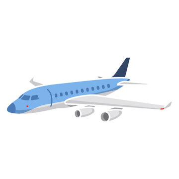Blue jet airplane vector illustration