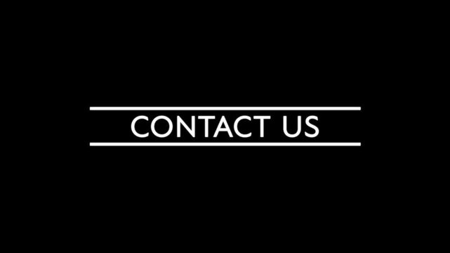 Animated Contact Us Icon. Contact Us Text Sign Icon Animation. Customer Support Contact Us Icon Animation.