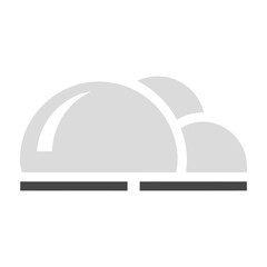 Fototapeta premium Grey Cloud Icon Weather Symbol on White Background Simple Design