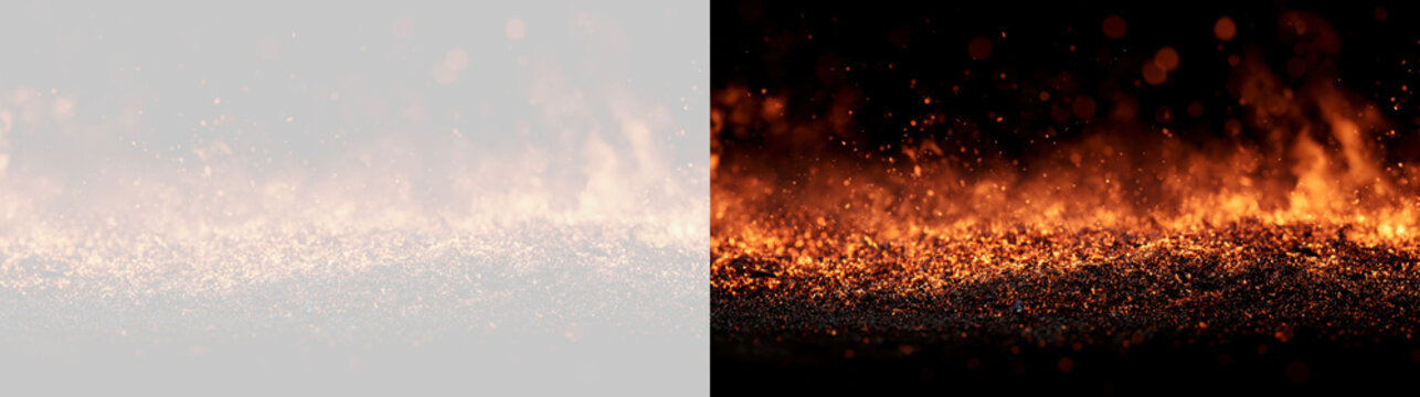 Transparent png with red fire explosion overlay effect featuring intense powder burst glowing flames and smoke isolated on transparent background for creative design and visual impact explode hot gas