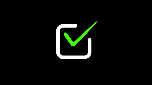 check mark on black background