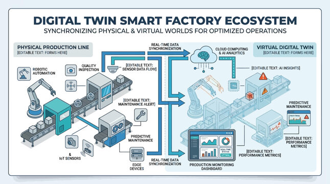 Digital Twin Smart Factory Ecosystem Synchronizing Physical and Virtual Worlds for Optimized Operations