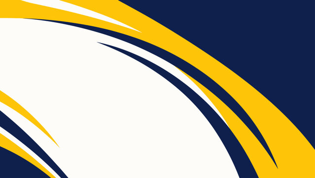 Abstract curved swoosh patterns in navy blue and gold on white background for graphic design.