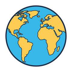 Obraz premium Globe Earth World Map Illustration