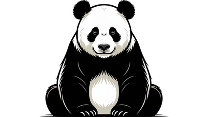 Cute black and white panda sitting calmly in a relaxed pose Vector © MST AKHLIMA 