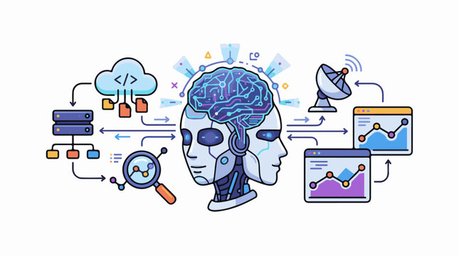 Digital intelligence processing data from cloud servers and networks