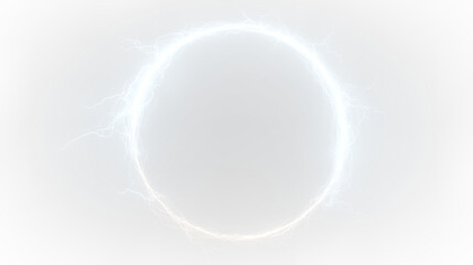 Futuristic Blue Lightning Circle Frame with Glowing Electric Sparks PNG © Dimariyss