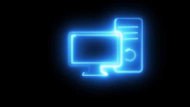 computer icon neon