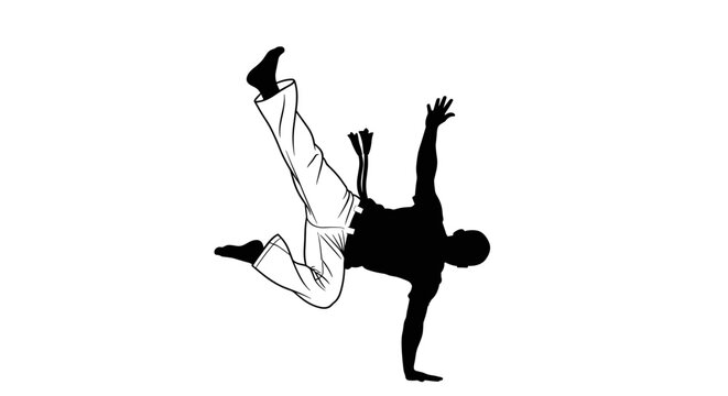 Man doing breakdancing flip move.
