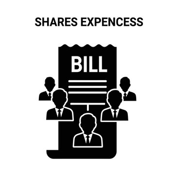 Flat design shared expenses icon with people and money symbols