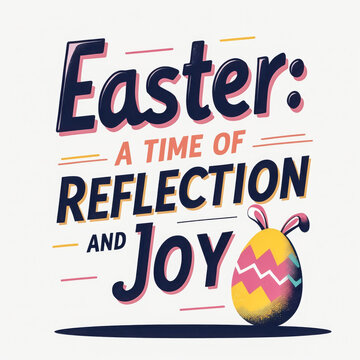 Easter Print Postcard Holiday Inscription lettering Text on Isolated White Background AI Generative