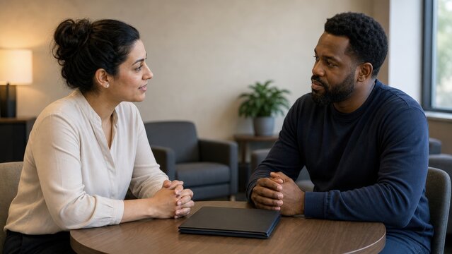 Workplace Violence Prevention Calm Support Conversation Middle Eastern
