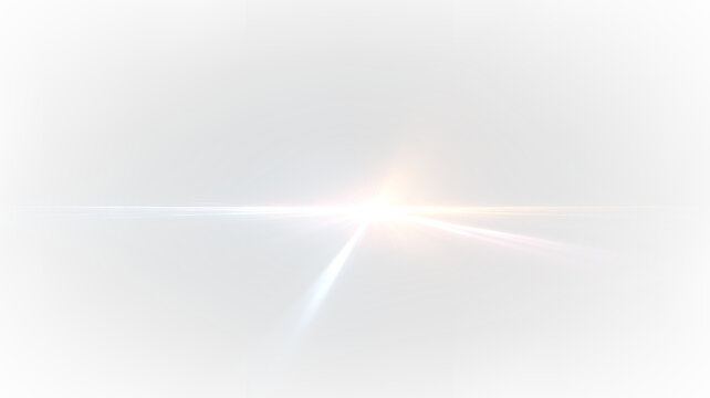 Rainbow Lens Flare with Bright White Light Burst PNG
