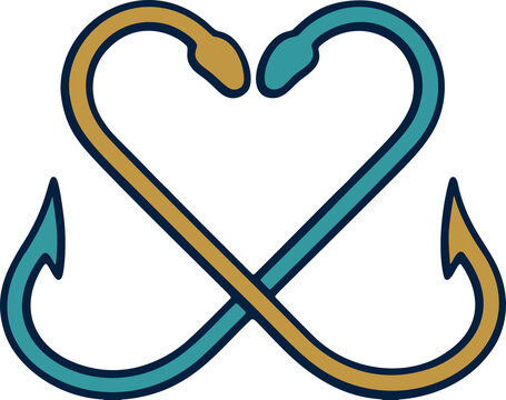 2 fishing hooks heart shaped Real Fish Hook Necklace Handmade Wire Wrapped Hook Pendant Unisex by icusuezq : Clothing, Shoes & Jewelry Fishhook #heart #tattoo by Jason