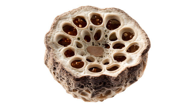 Lotus seed pod with seeds organic