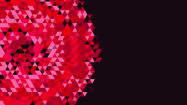 Abstract red geometric low poly triangles seamless loop background with copy space