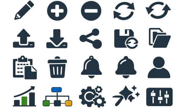 Function Icon Graphic Vector Set for UI Design &ndash; App Feature and Interface Symbols EPS 10