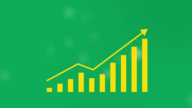 Motion animated footage. Statistics bars columns growth, arrow up. Finance, Bar graph going up, Profit concept, positive increase chart. business graph animation,4k quality animation graph video.