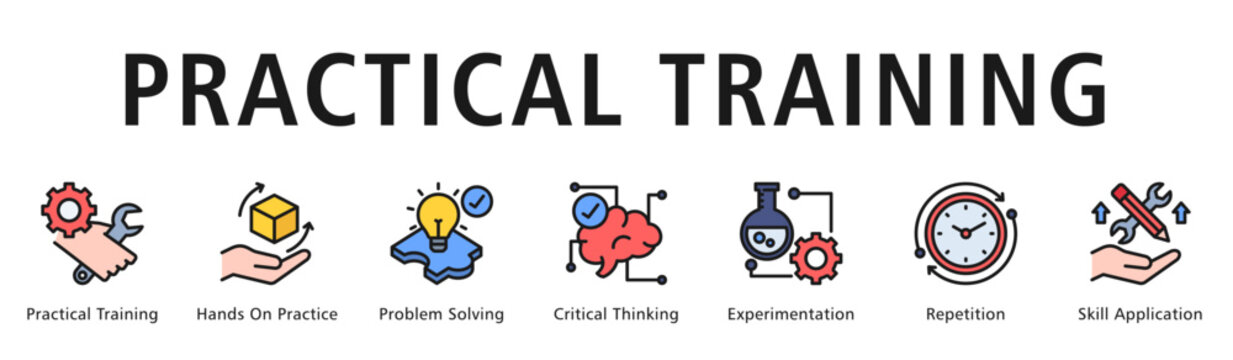 Practical Training Web Banner  icon vector illustration concept