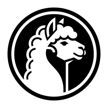 minimalist alpaca icon logo
