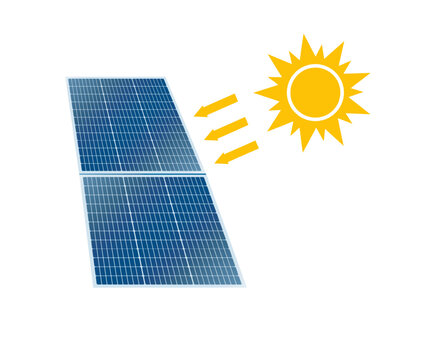 Realistic 3D solar panel energy photovoltaic module on transparent background, detailed cell structure with blue texture, perfect for renewable power projects and sustainable technology designs.