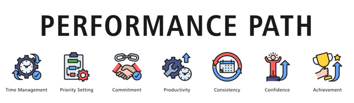 Performance Path Web Banner  icon vector illustration concept