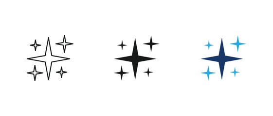 Sparkles magic star icon, glittering twinkle decoration elements. vector illustration © AirVictorPro