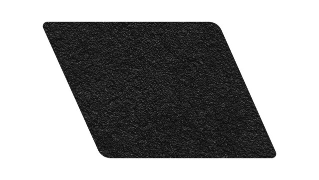 8K Black Metallic Grunge Texture Parallelogram Overlay, Transparent PNG Slanted Rough Matte Geometric Shape