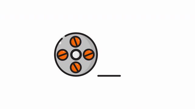 Circular grey mechanical object with orange bolt heads, symmetrical industrial gear component suitable for manufacturing and engineering concepts.