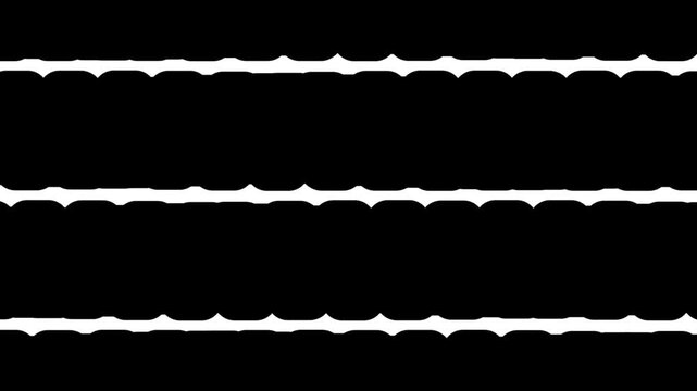 Abstract black and white horizontal wavy line pattern design 4K Motion video