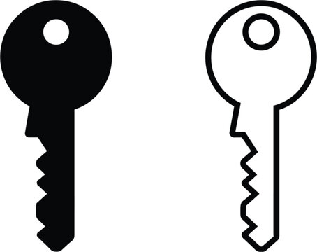 House Key Icons, Simple Security Access Vector Illustration Set for Lock Door Property Design Elements