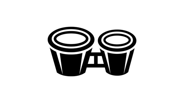 Minimalist black and white bongo drums icon symbol