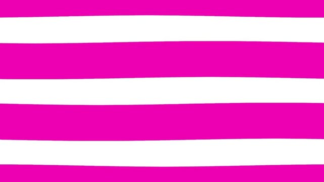 Bright pink and white horizontal stripes pattern for background design 4K Motion video