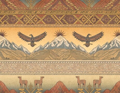 Ancient Peru heritage wallpaper design