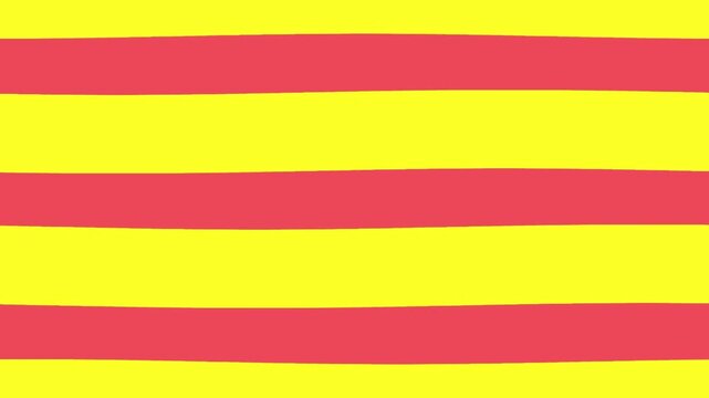 Abstract background with horizontal hand painted brush strokes in bright yellow and coral red colors 4K Motion video