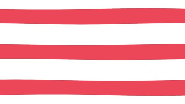 Hand drawn red stripes pattern on a simple textured background 4K Motion video