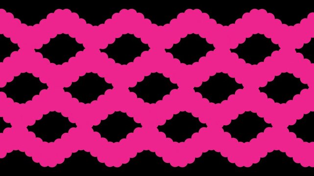 Pink wavy lines pattern on a black background 4K Motion video