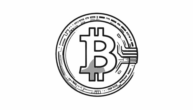 Bitcoin cryptocurrency coin symbol icon.