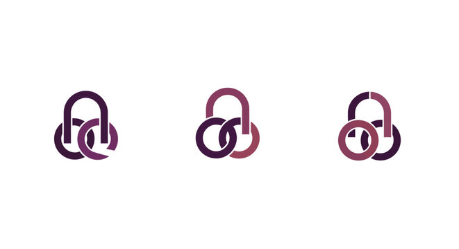 Abstract infinity and headphone symbols in minimalist style.