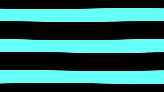 Abstract horizontal stripes pattern with light blue and black colors 4K Motion video