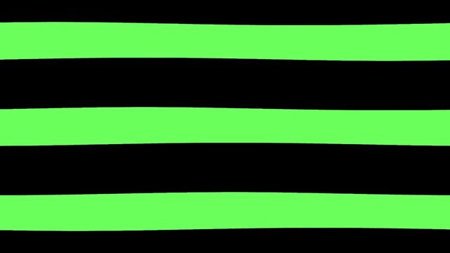 Bright neon green and black horizontal stripes seamless pattern background 4K Motion video