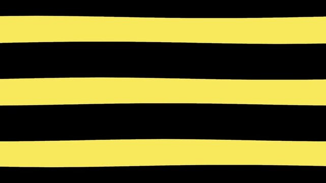 Black and yellow horizontal stripes hand drawn artistic pattern 4K Motion video