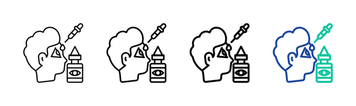 Eye Drop Icon Collection Different Style Outline