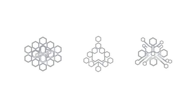 Abstract Geometric Wireframe Shapes in Minimalist Style.