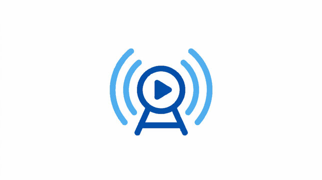 Blue Halftone Signal Waves or Sound Frequency Abstract Pattern