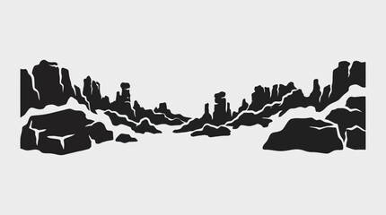 Abstract rocky landscape silhouette © KingShawn