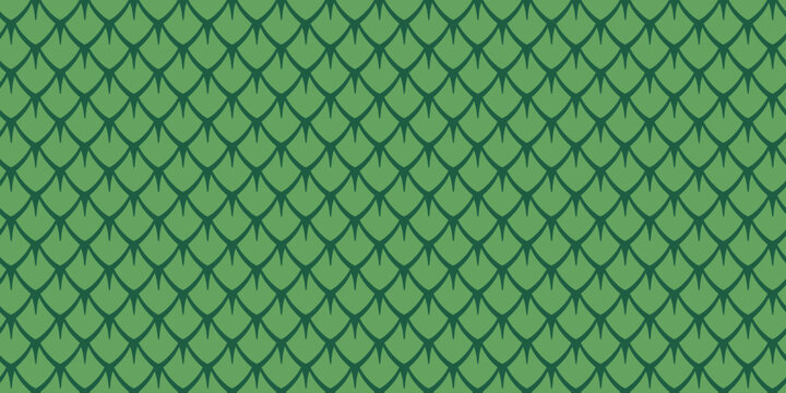Seamless Green Dragon Scale Pattern Reptile Skin Texture Background