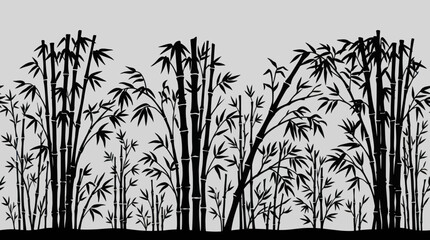 Bamboo forest silhouette border © KingShawn