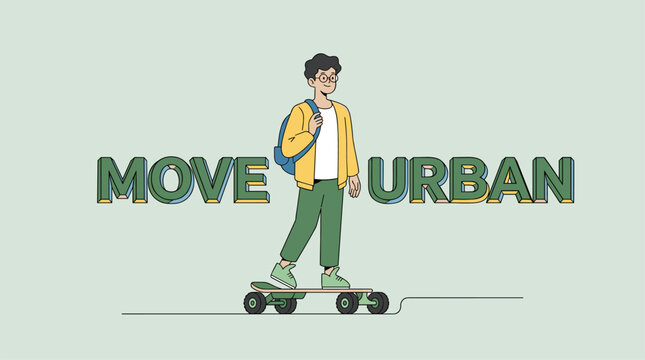 Move urban lifestyle design. Skateboarder boy vector graphic. Urban transport t shirt print.