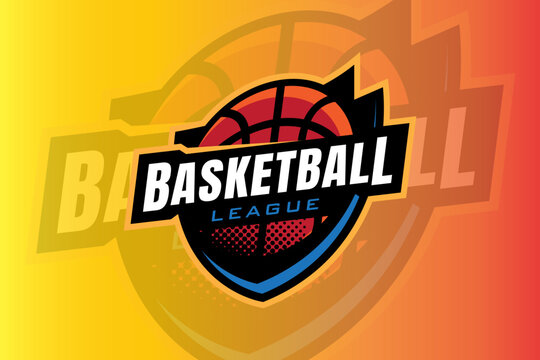 Clean and Dynamic Sports League Emblem Design with Modern Typography